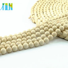 L-0152 Hot Sale Cream river stone Smooth Round Natural Gemstone Beads Wholesale